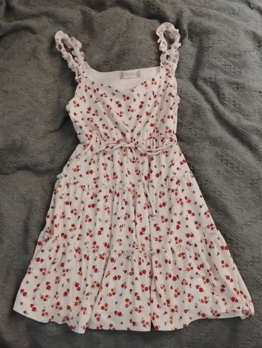 Altar'd State White Dress with Red Floral Print